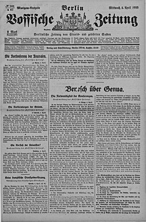 Vossische Zeitung vom 05.04.1922