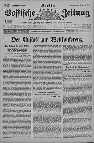 Vossische Zeitung vom 06.04.1922