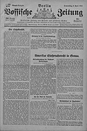 Vossische Zeitung vom 06.04.1922