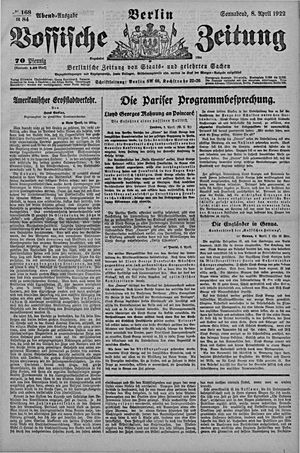 Vossische Zeitung vom 08.04.1922