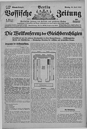 Vossische Zeitung vom 10.04.1922