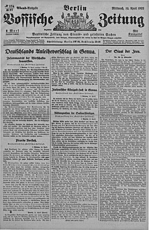 Vossische Zeitung vom 12.04.1922
