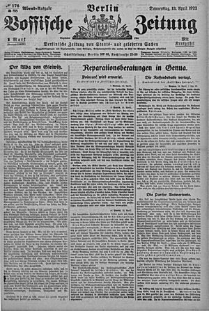 Vossische Zeitung vom 13.04.1922