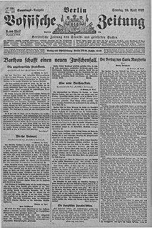 Vossische Zeitung vom 23.04.1922