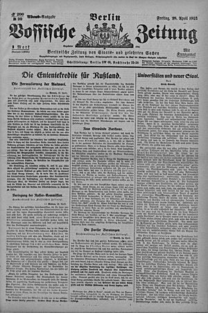 Vossische Zeitung vom 28.04.1922