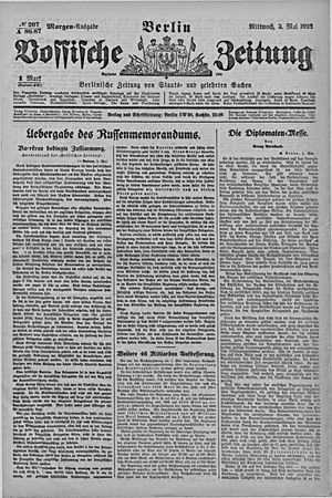 Vossische Zeitung vom 03.05.1922