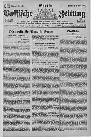 Vossische Zeitung vom 03.05.1922