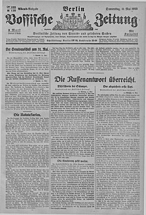 Vossische Zeitung vom 11.05.1922