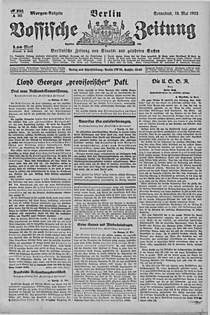 Vossische Zeitung vom 13.05.1922