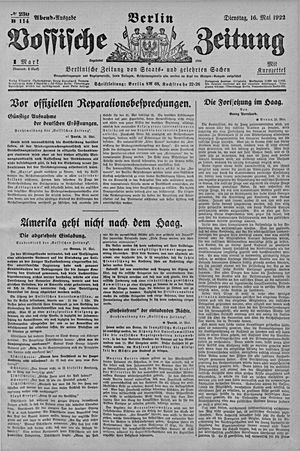 Vossische Zeitung vom 16.05.1922
