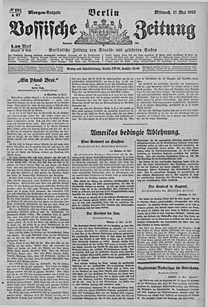Vossische Zeitung vom 17.05.1922