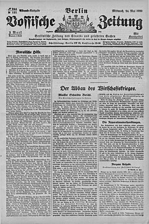 Vossische Zeitung vom 24.05.1922