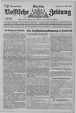 Vossische Zeitung vom 27.05.1922