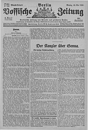 Vossische Zeitung vom 29.05.1922