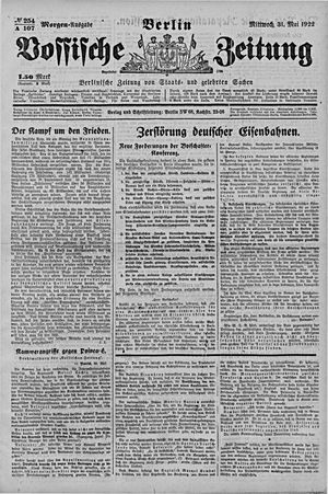 Vossische Zeitung vom 31.05.1922