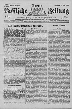 Vossische Zeitung vom 31.05.1922