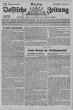 Vossische Zeitung vom 01.06.1922