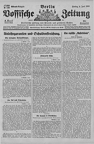 Vossische Zeitung vom 02.06.1922