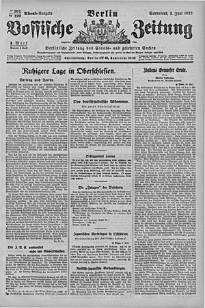 Vossische Zeitung vom 03.06.1922