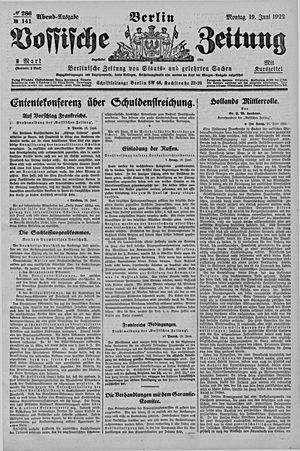 Vossische Zeitung vom 19.06.1922