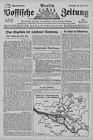 Vossische Zeitung vom 20.06.1922