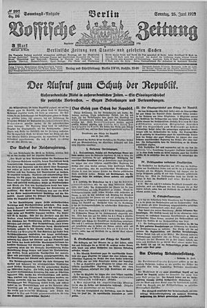 Vossische Zeitung vom 25.06.1922
