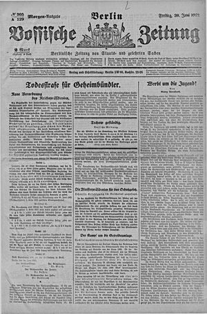 Vossische Zeitung vom 30.06.1922