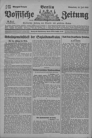Vossische Zeitung vom 15.07.1922