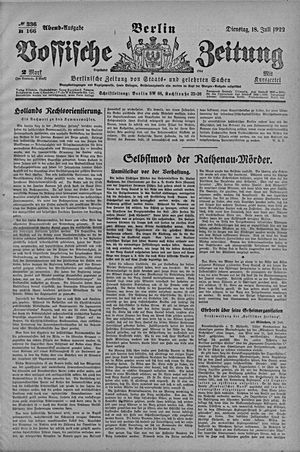 Vossische Zeitung vom 18.07.1922