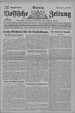 Vossische Zeitung vom 19.07.1922