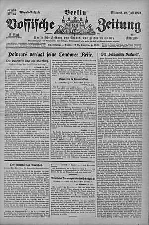 Vossische Zeitung vom 19.07.1922