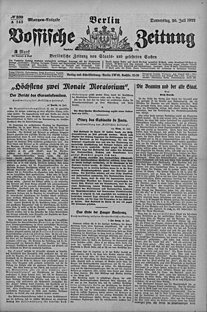 Vossische Zeitung vom 20.07.1922