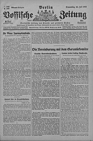 Vossische Zeitung vom 20.07.1922