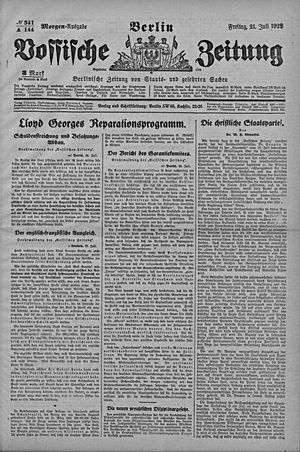 Vossische Zeitung vom 21.07.1922