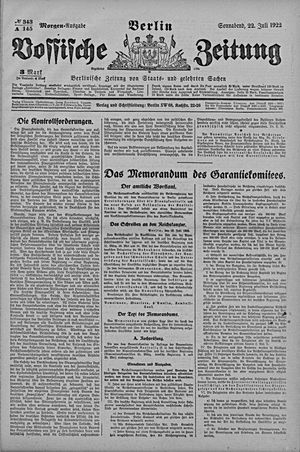 Vossische Zeitung vom 22.07.1922