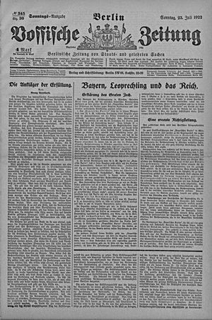 Vossische Zeitung vom 23.07.1922