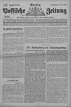 Vossische Zeitung vom 27.07.1922