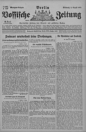 Vossische Zeitung vom 02.08.1922