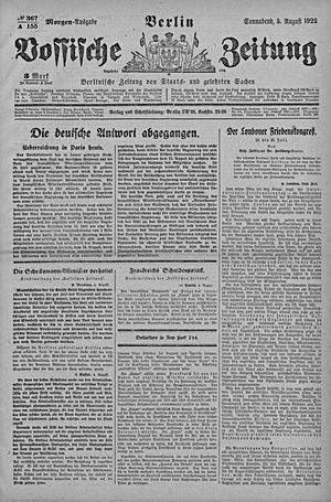 Vossische Zeitung vom 05.08.1922