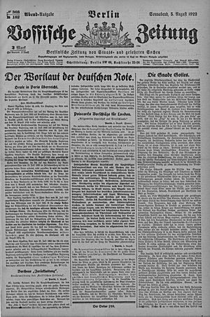Vossische Zeitung vom 05.08.1922