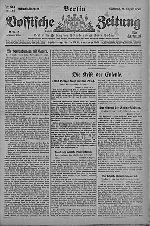 Vossische Zeitung vom 09.08.1922