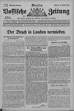 Vossische Zeitung vom 11.08.1922