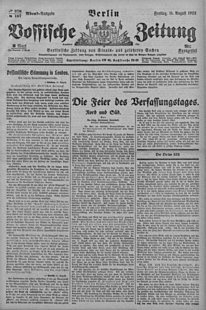 Vossische Zeitung vom 11.08.1922