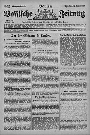 Vossische Zeitung vom 12.08.1922