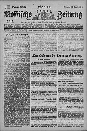 Vossische Zeitung vom 15.08.1922