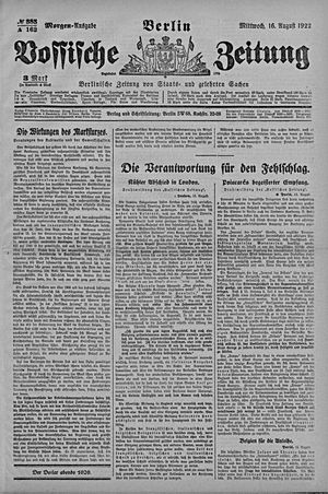 Vossische Zeitung vom 16.08.1922