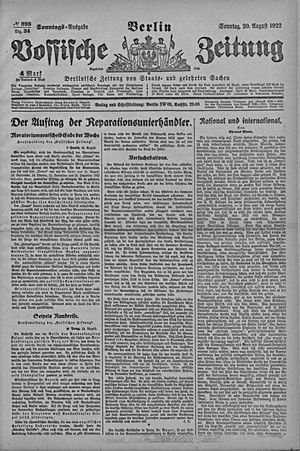 Vossische Zeitung vom 20.08.1922