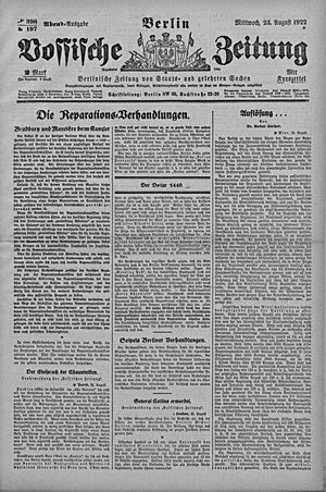 Vossische Zeitung vom 23.08.1922