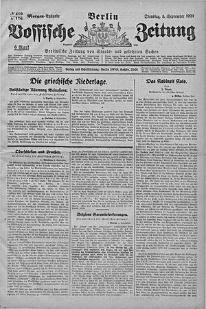 Vossische Zeitung vom 05.09.1922