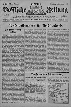 Vossische Zeitung vom 05.09.1922
